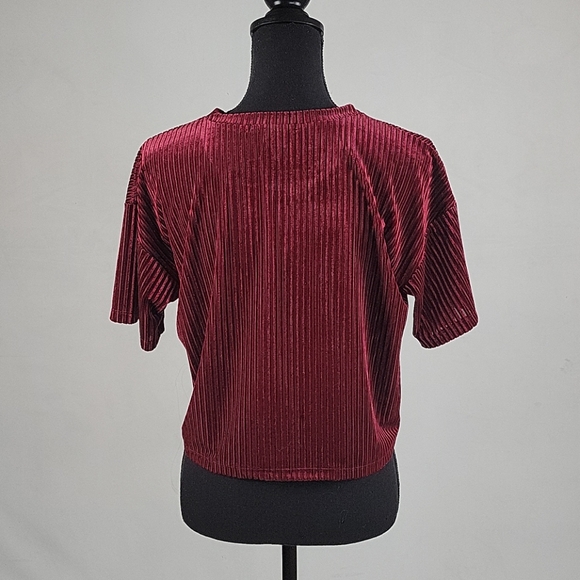 Forever 21 maroon velvet top S - Picture 4 of 5